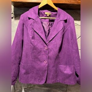 Notations Woman button front purple jacket, plus size 1X